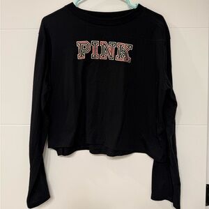 PINK Victoria's Secret Black Long Sleeve Top